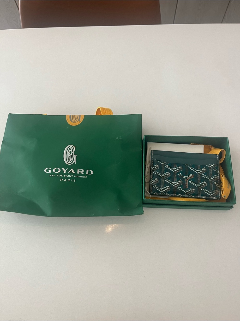 Goyard Card Holder in Green Gardiner